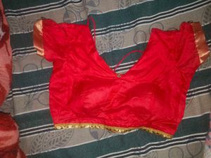 Red Banarasi light weight Saree with designer blou