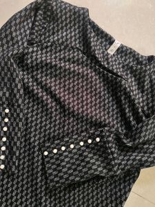 Black Stylish Neck Design Top