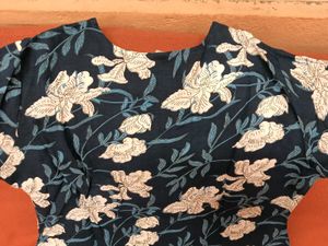 Brand New Blue Floral Print Kurta Set - XXL SIZE