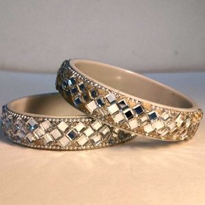 Mirror Detail Bangles - Set of 2