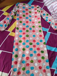 Retro Polka Dot Tunic Top With Slit In Between