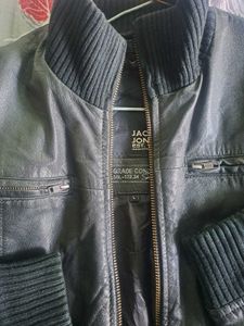 Original Jack &amp; Jones Leather Jacket brand L size