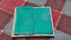Saree With Silver Border