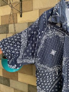 Blue Patterned Shirt For Men/Women