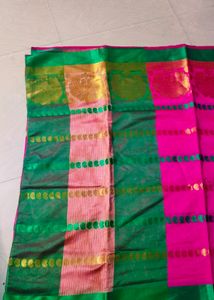 Beautiful Rose Colour Cotton Silk Saree
