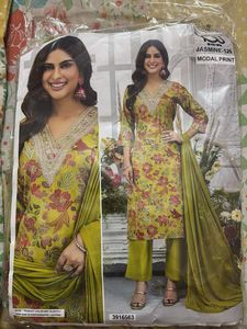 Green Kurta Set Chunni Pant Included