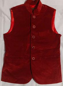 Red Velvet Sleeveless Jacket