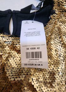 Gold Sequin Tank Top by Dorothy Perkins