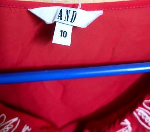 Red Embroidered Top (XL)