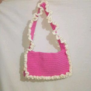 Handmade Crocheted Ruffle Bag De