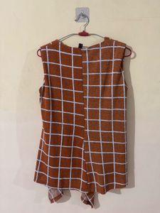 Stylish Brown Plaid Top