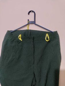 Checked Trousers In Navy Blue
