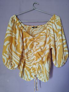 Stylish Yellow Print Top