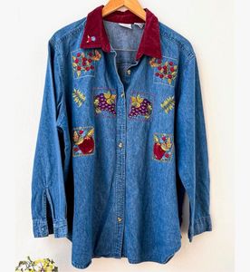 Embroidered Denim Shirt (Vintage)