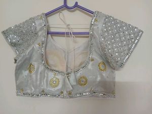 New Silver Mirror Worked Blouse Unused