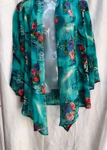 1981. Floral Print Sheer Cardigan