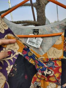 Patchwork Print Crop Top