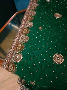 Green Embellished Saree