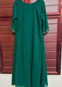 Elegant Bottle Green Dress