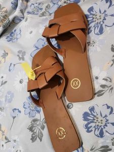 Brown Woven Detail Flats