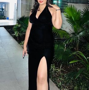 Custom Made Elegant Black Maxi Dress