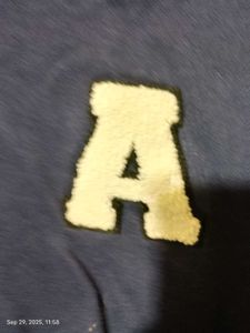 Navy Blue Varsity &#39;A&#39; Cropped Sweatshirt