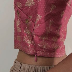 Rose Gold Floral Crop Top