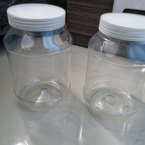 PLASTIC JARS 1.5kg Each - Quantity 2 Pieces