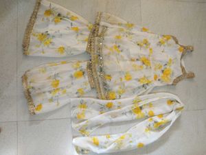 Floral Dress and Scarf Set