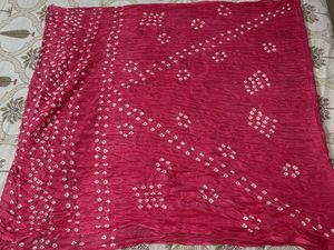 Pink Bandhani Silk Dupatta