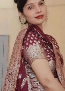 Elegant wine &amp; Gold Saree stitching blouse 34 ch