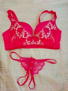 Red Bra & Thong Set