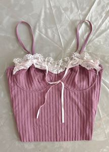 Cute Cami Top With Lace Lining