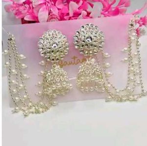 Pearl Bahubali Earrings For Women