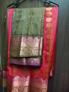 Elegant Pink Silk Saree