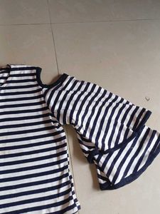 Striped Cold Shoulder Top