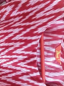 Red Ikat Print Kurti Dress