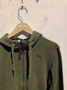 Puma Olive Green Zip-Up Hoodie