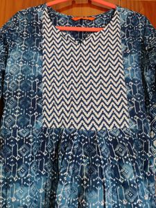 Blue Printed Anarkali Kurta