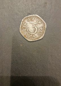 Three Rupee Indian Coin 1964