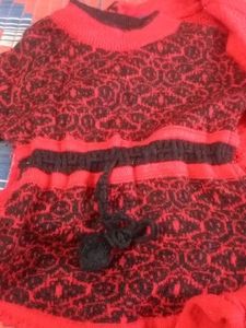 Red Knitted Baby Clothes Set