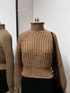 H&amp;M Brown High Neck Heavy Knit Sweater