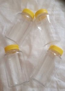 Clear Plastic Storage Bottles with Yellow Cap