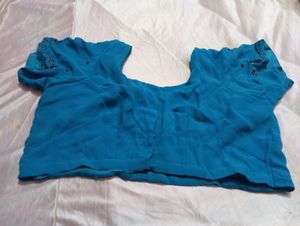 Blue Plain Designer Saree (Women)