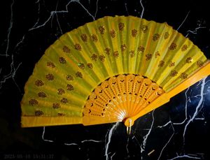 Vintage Yellow Hand Fan