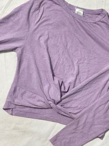 Lavender Long Sleeve Crop Top