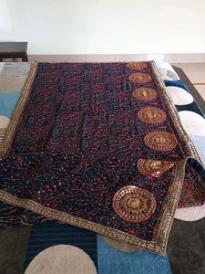 Skyblue Sequence Suit With Heavy Fulkari Duptta
