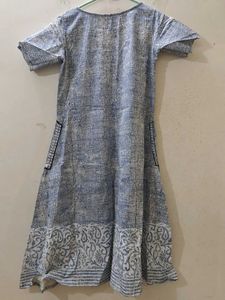 Blue &amp; White Print Casual Dress