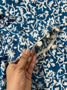 Blue Everyday Wear Block Print Kurta