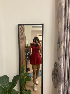 Red Fit &amp; Flare Skater Dress